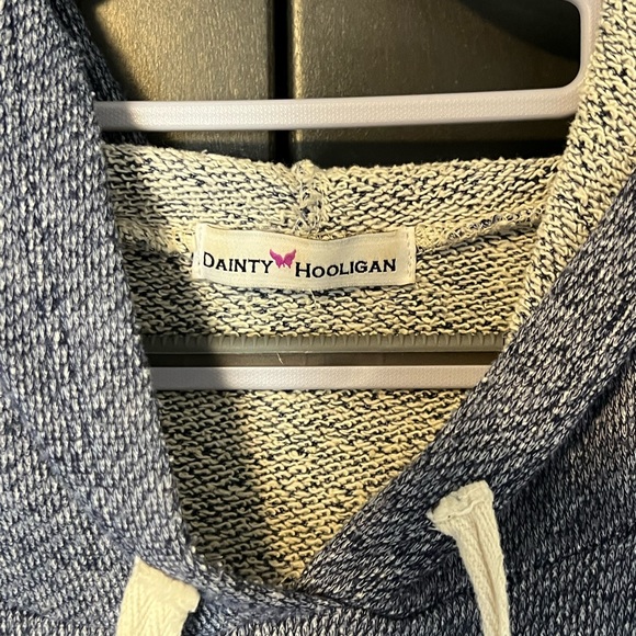 Dainty Hooligan Blue Babydoll Peplum Top with Hood and Drawstrings (Size Small) - Picture 4 of 5